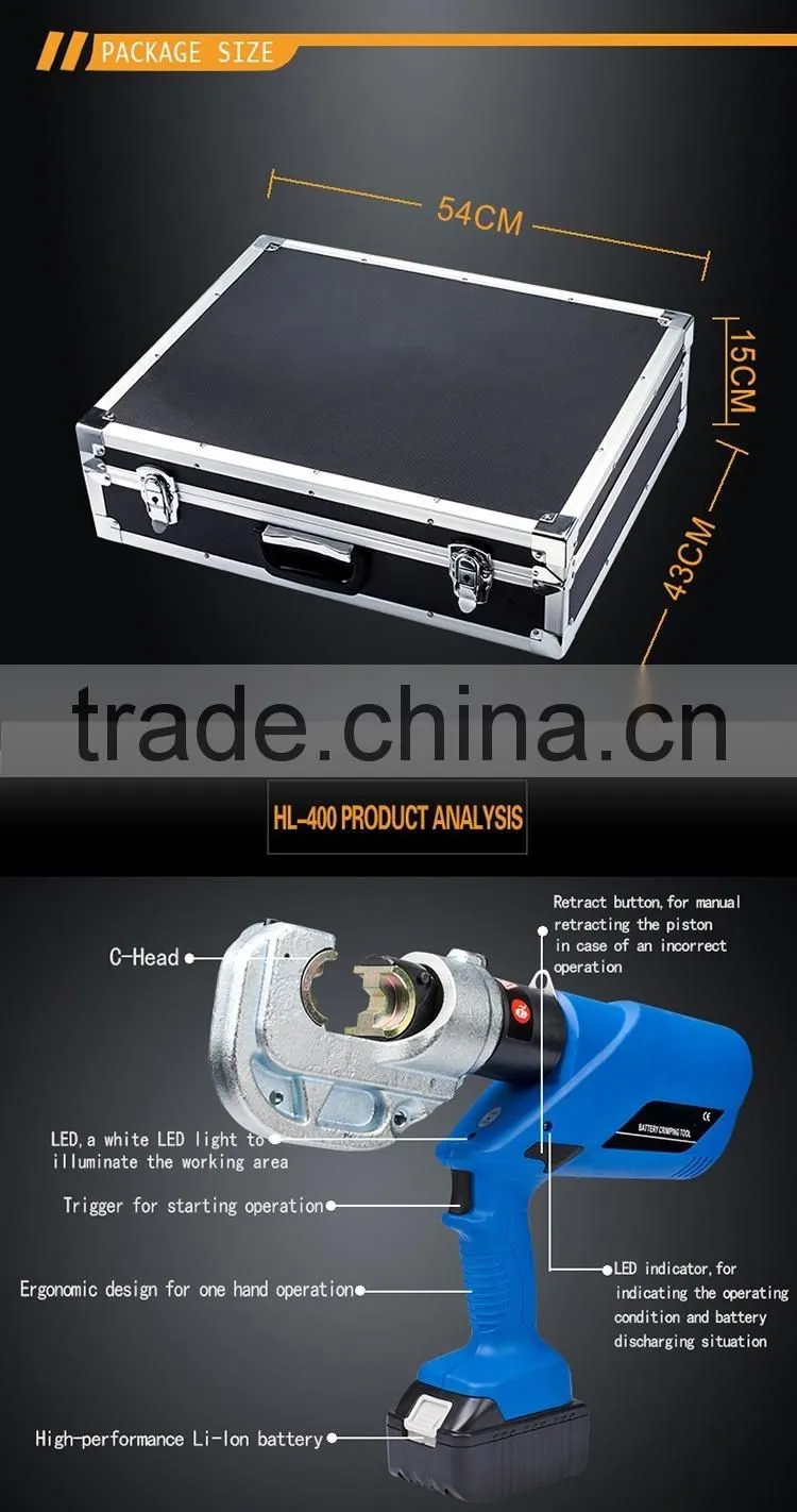 High-performance lithium battery, hydraulic crimping tools, one-handed operation 360 degree rotating head