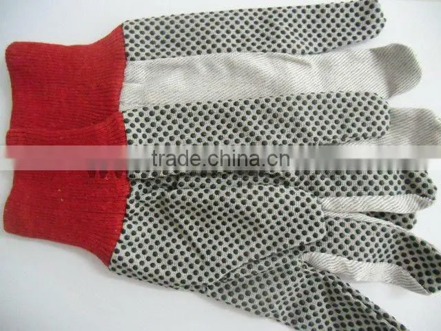 DDSAFETY 2017 White Polka Dot Garden Glove With Knitted Wrist Safety Glove