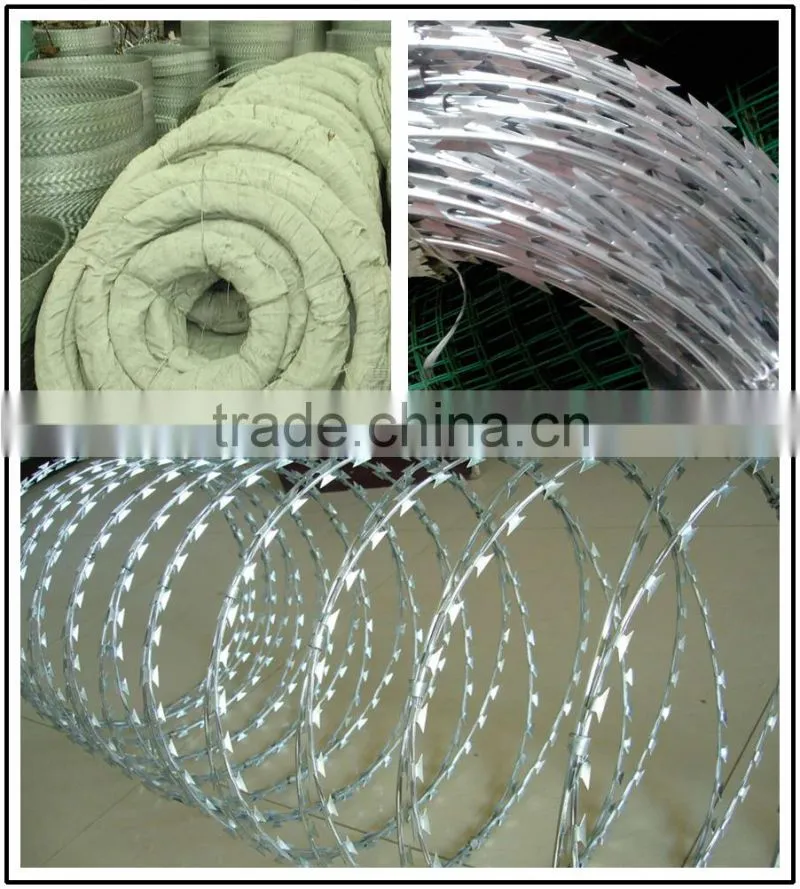 razor barbed wire used as barrier
