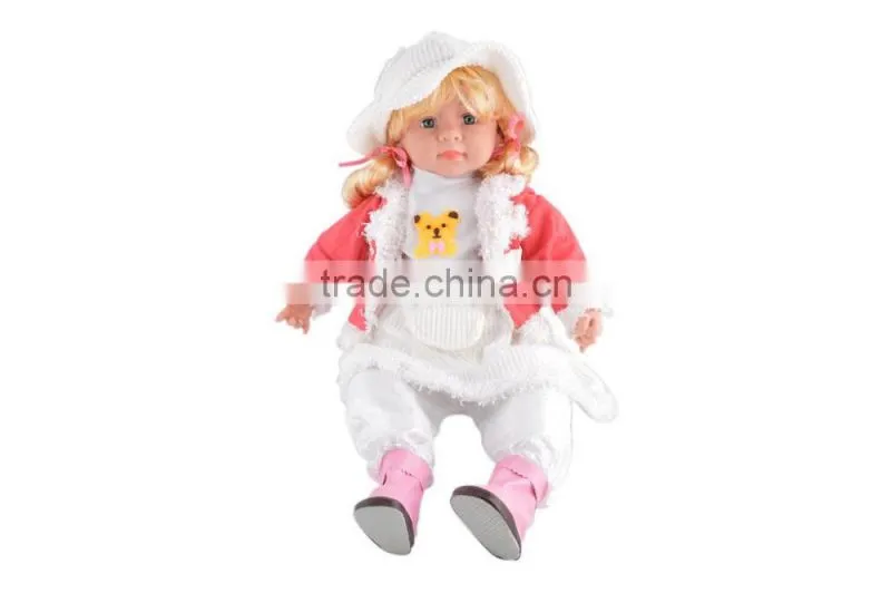 Creative design ABS functional plastic baby doll toy with 6sounds for sale
