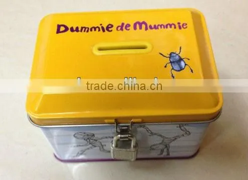 Customized high quality rectangle metal coin bank