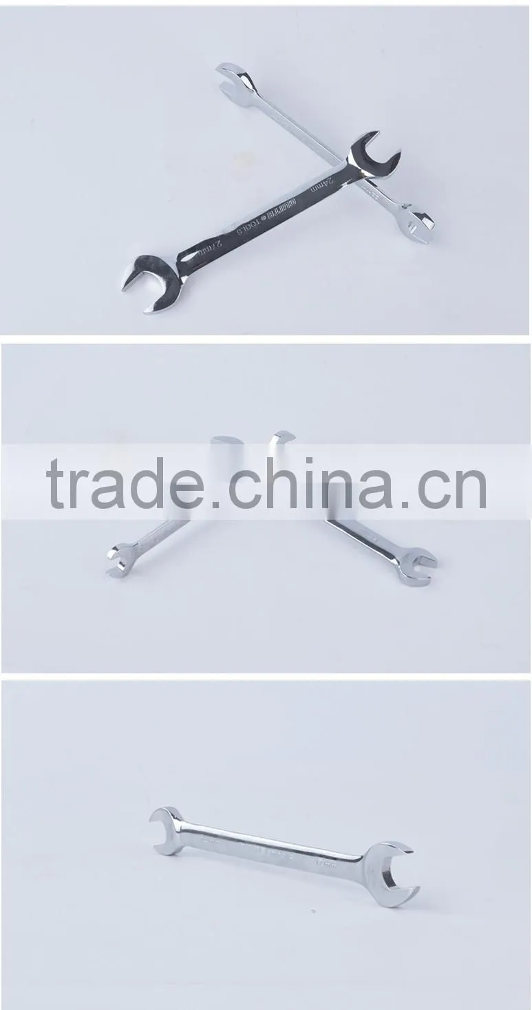 10 pcs mirror surface double end wrench set,ANSI double open end wrench set,metric CR-V anti-rust double open end wrench set