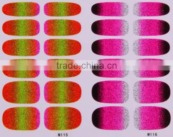 Hot Selling gradient color nail sticker for girls, Gradient nail stick Fashion Nail art Decals