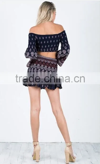 2017 Fashion OEM Two Piece dress For Summer Skirt