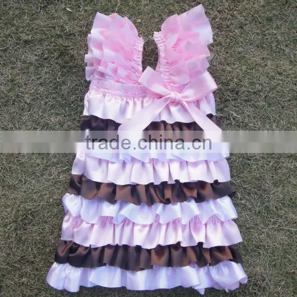 Hot Sale ! Model Girls' Dresses Green Satin Petti Dress Flower Girls' Dresses