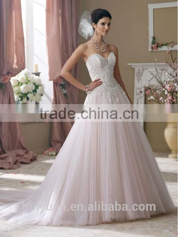 Top Quality China Factory Made French Lace Wedding Dresses vestidos de noiva