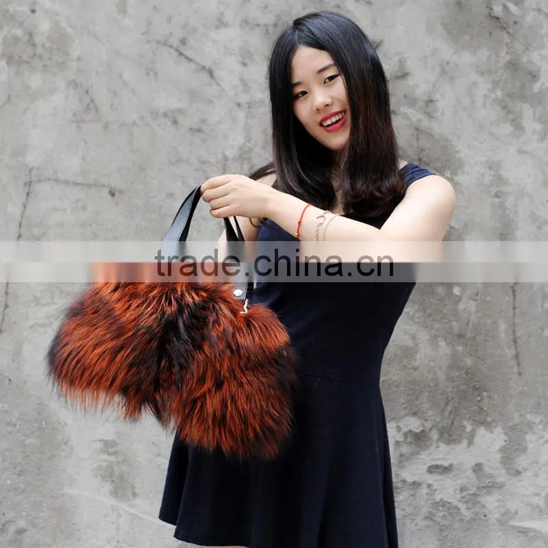 CX-H-17B 2017 New Hot Selling Genuine Fox Fur Lady Handbag