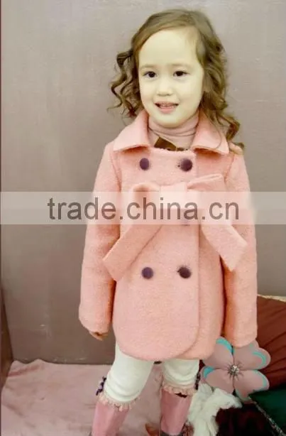 wholessale high quality Korea and japan style baby winter cashmere coat Wool kids clothes