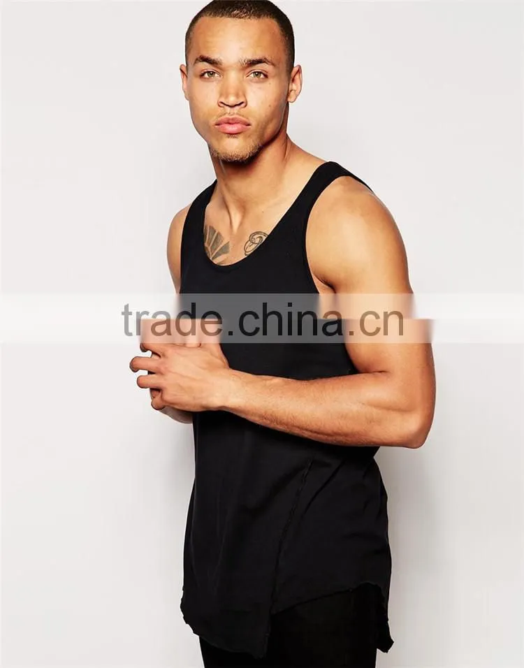 Mens tank top plain black tank 100 cotton tank top manufacturer from China