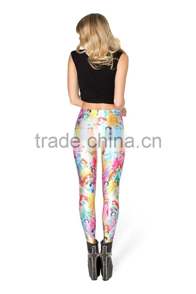 2017 digital printing cartoon Snow White Star Leggings pantyhose female black milk silk pants