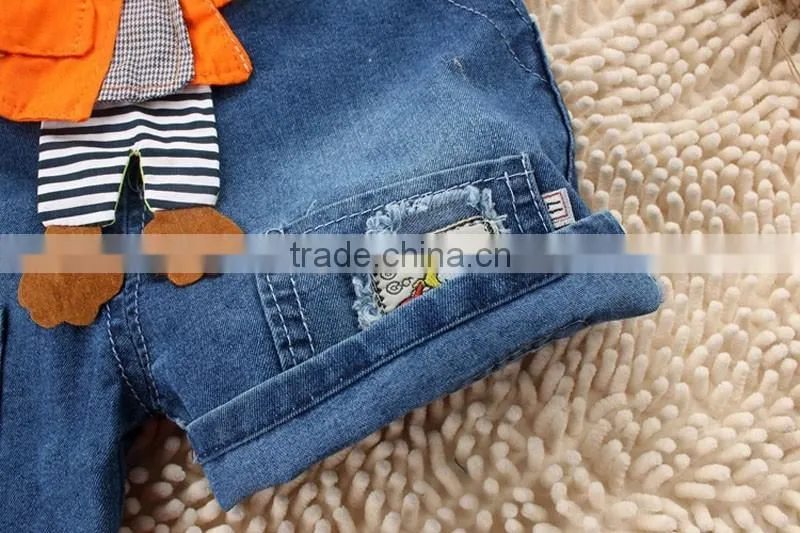 Fashion Baby Summer Pants Children Denim Short Overalls Kids Strap Jeans Pants