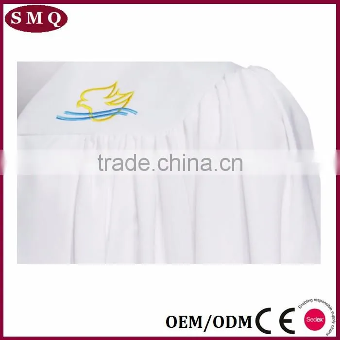 white church prayer choir robes with logo embroidery on york