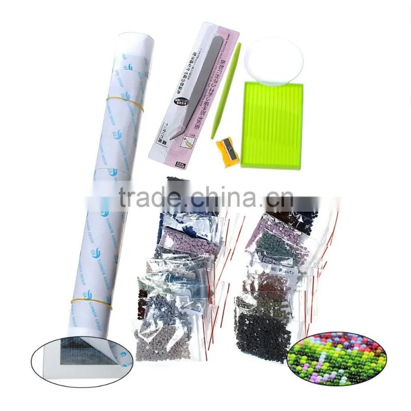 New Design Rhinestone White Tiger Pattern Cotton Embroidery DIY Kit Diamond Painting