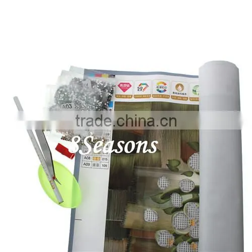 Custom Silver Flower Pattern Embroidery Diamond &Rhinestone Painting DIY Cross Stitch Kit Fabric For Living Room