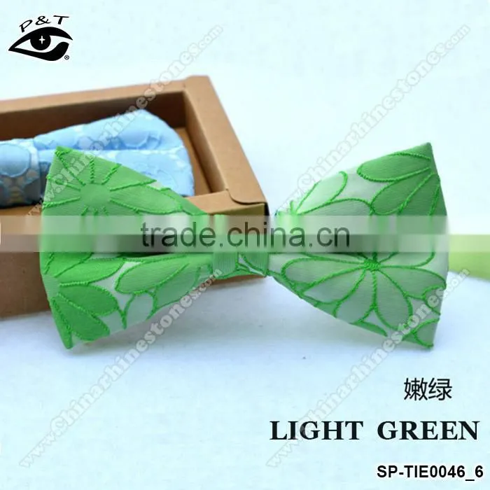 9 Colors 12x6 CM Flower Embroideried Jacquard Party Bow Tie Silk Bowtie for Men