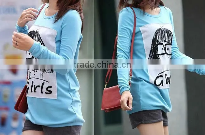 Middle-Style Long Sleeve Round-Collar Joker T-shirt