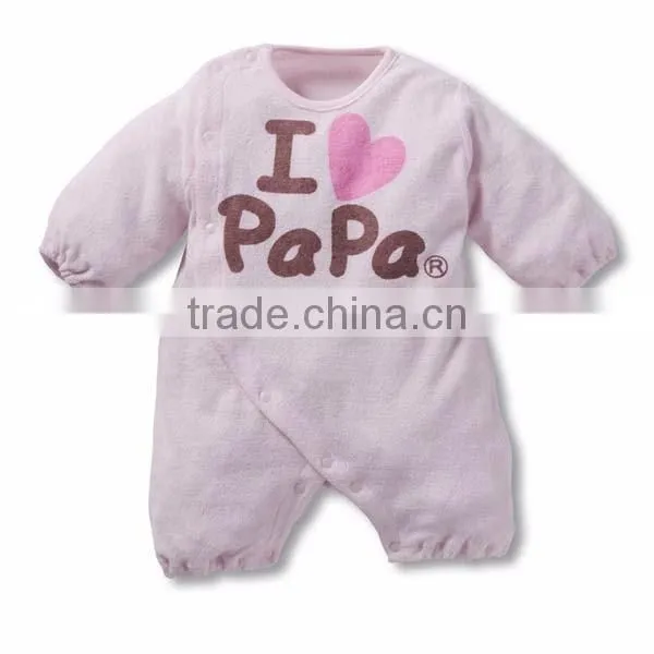 sweet heart cartoon letter long sleeve flat angle baby romper