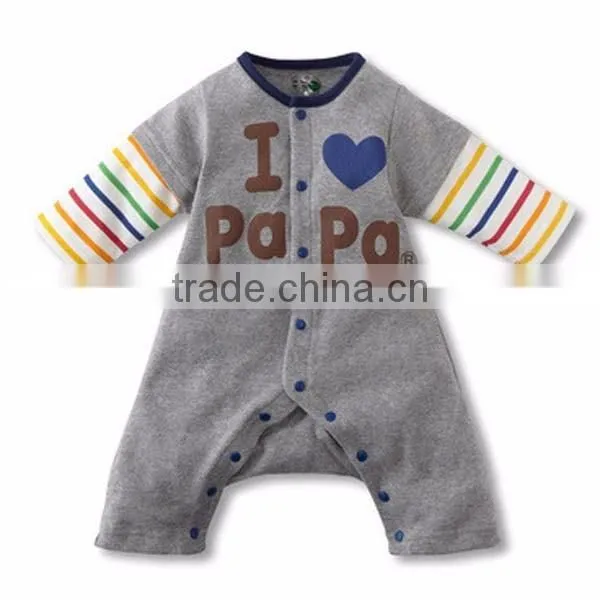 2016 autumn sweet heart colorful stripes long sleeve babysuits
