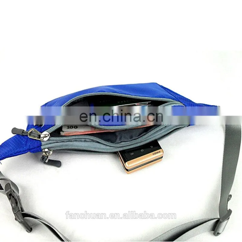 Purple Color Unisex Waterproof Nylon RFID Money Pouch Belt