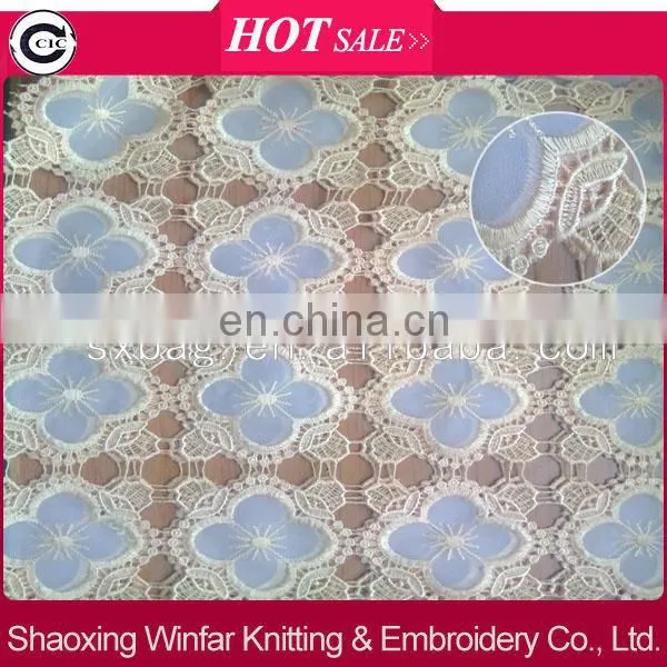 voile with holes guipure embroidery fabric for lady dress garment
