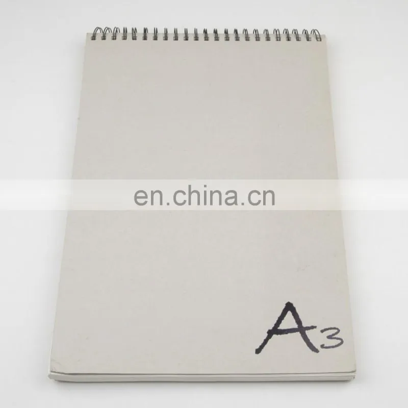 150gsm 60 Sheets Peforated Wire Bound Grey Hard Cover A3 Sketch Pad