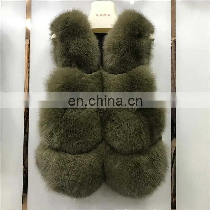 2017 Women Fox Fur Vest Winter Long Vest Real Fur Coat Vest Price Waistcoat