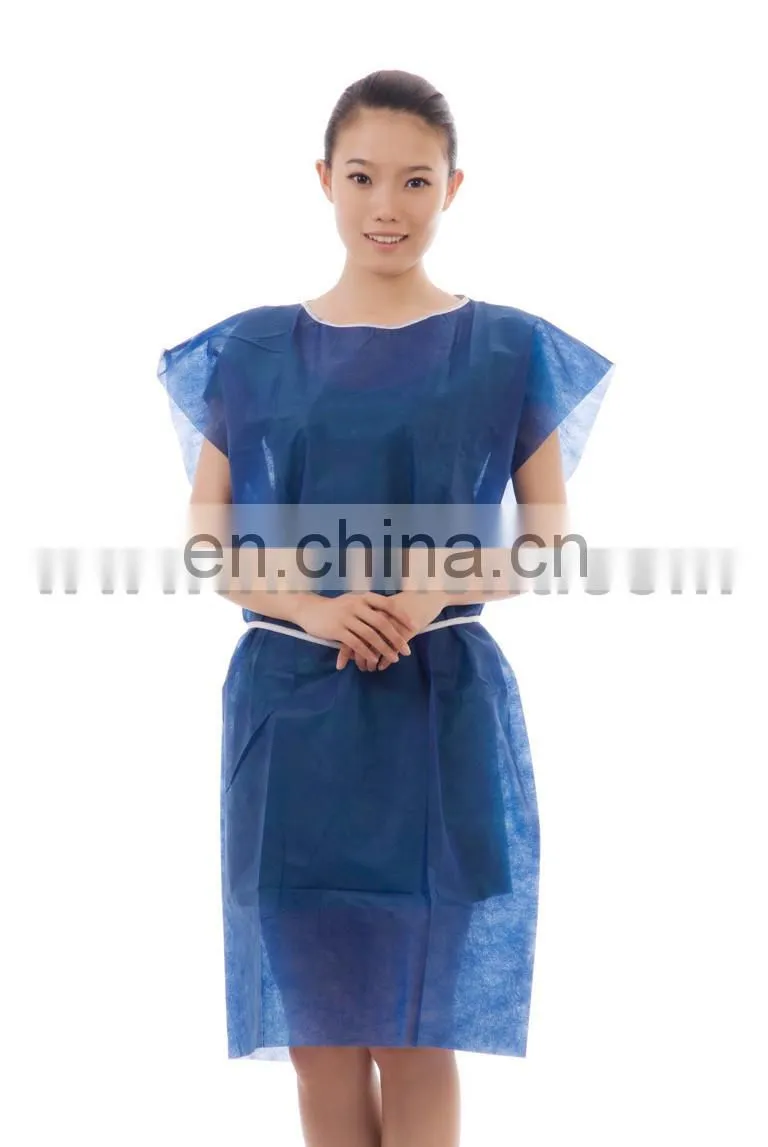 High quality Disposable pp patient gown without sleeves