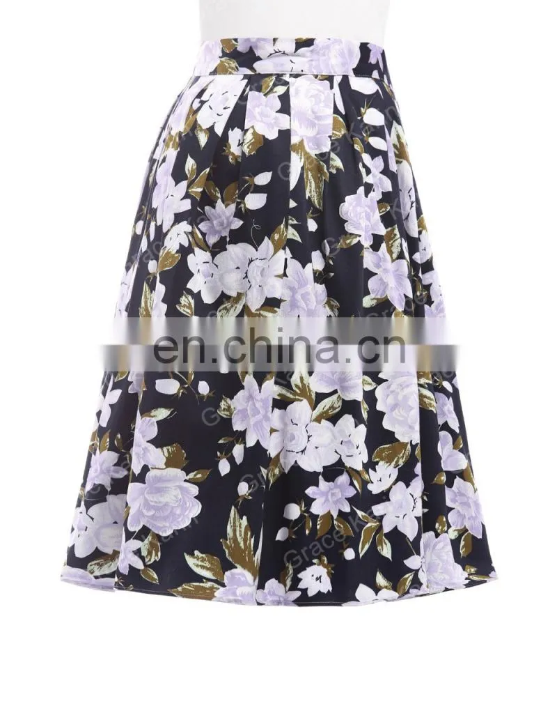 19 Colors ! Grace Karin Cheap Occident Short Vintage Floral Print Cotton 50s Retro Skirt CL6294-9#