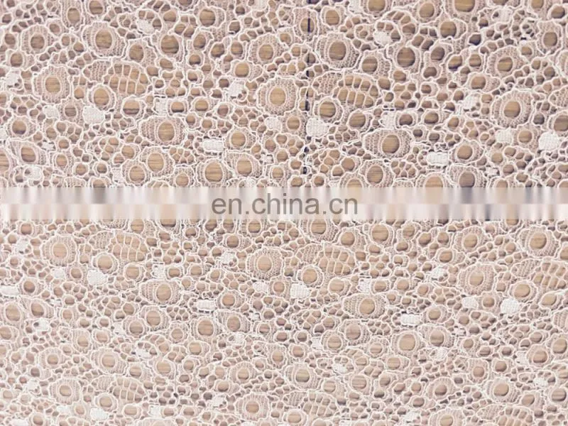 Flower Embroidered White Fabric cord lace