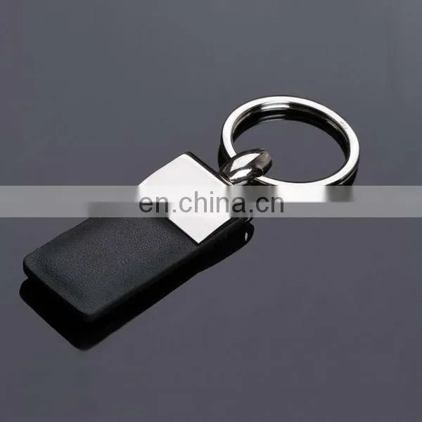 Wholesale Fashion Leopard Head Shape Metal Keychain with Leather Key Ring