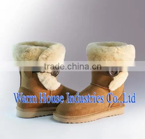 2016 New fashion 100% Pure sheep skin winter snow boots for women
