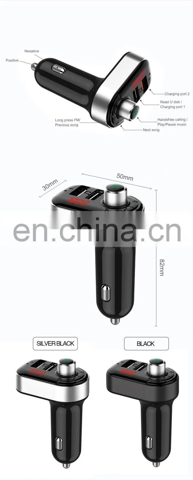 Feixin 2021 New Product Car Charge Cigarette Lighter C7 Wireless Charging 15W Can Charge Through The Phone Case Drop Shipping