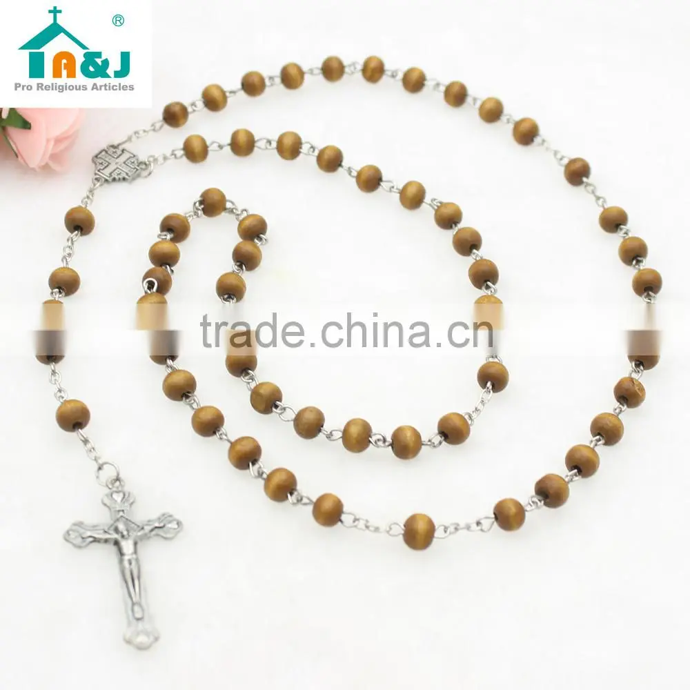 Alibaba Trade Assurance Supplier wooden beads jesus rosary Custom lovely