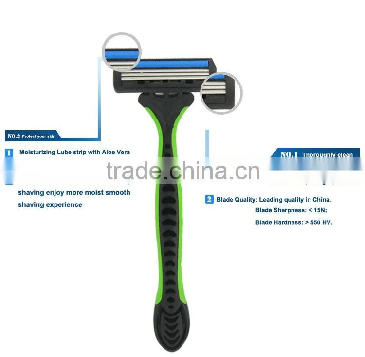 D316L high quality razor triple blade pivoting head disposable razor