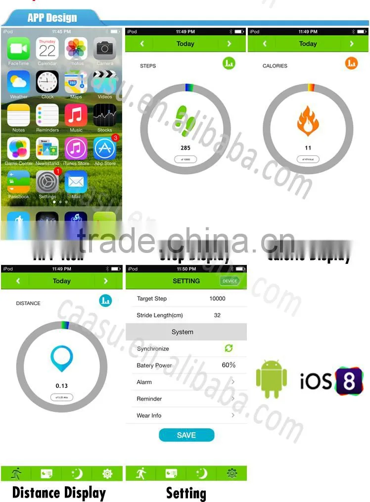 Bluetooth Calorie Counter Silicone Pedometer