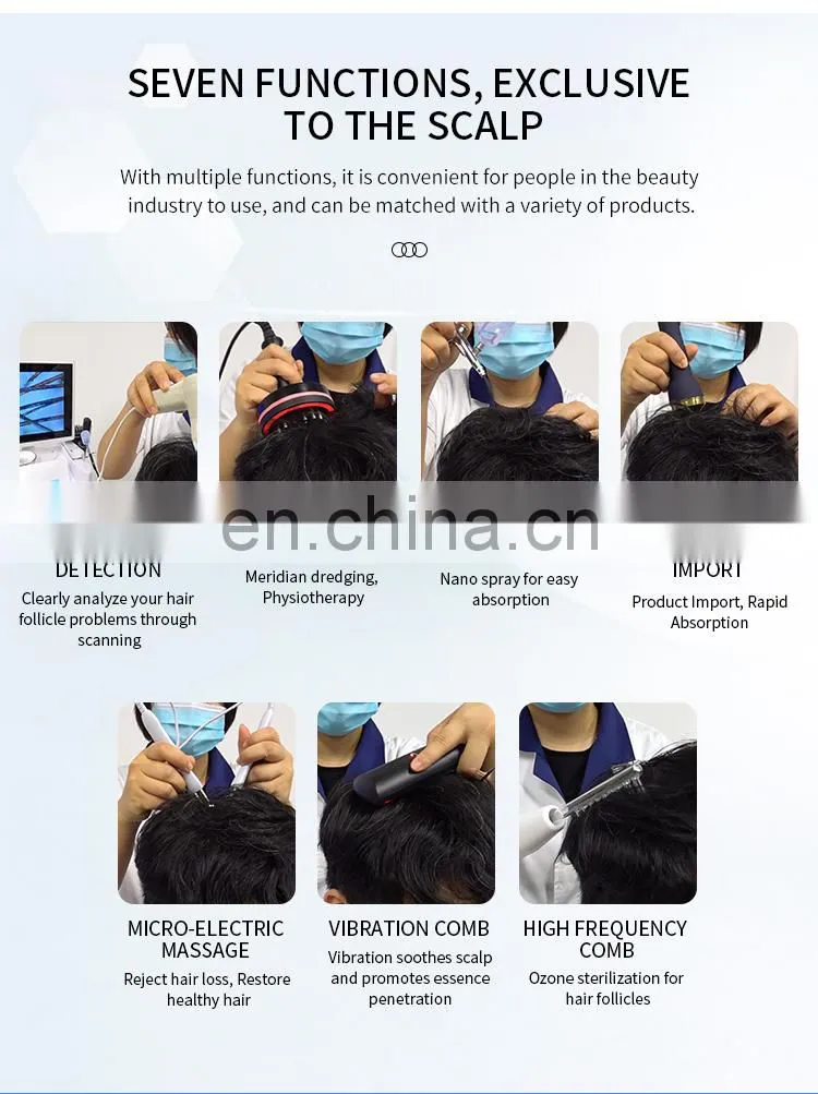 7 in 1 Scalp Hair Follicle Detection Anti Hair Loss Hair Growth Machine Scalp Massage Treatment Device Scalp Care Instrument