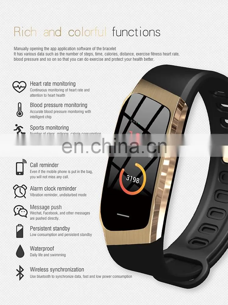 SANDA E18 Men Lady 2019 Top Sale Blood Pressure Heart Rate Monitor Smart Watch Sports Hand Watch Phone
