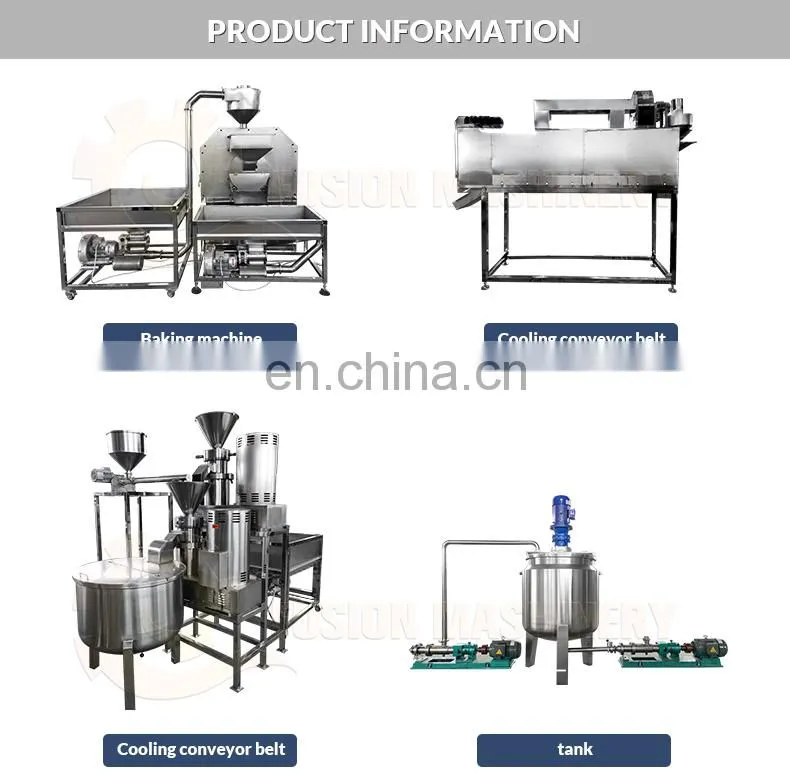 Factory Cashew Butter Production Line 200kg/h Tahini Hummus Production Line Peanut Production Line