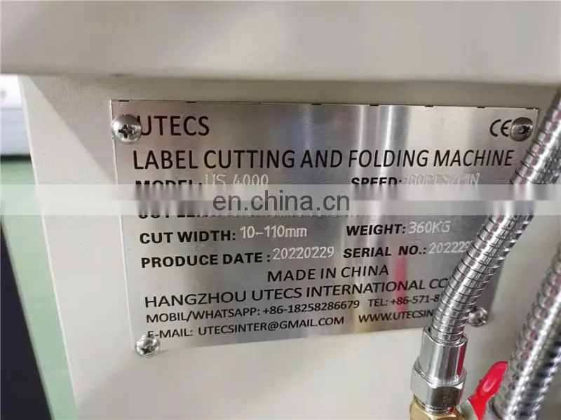 WS586 WING SINGA Automatic multi functional ribbon polyester satin fabric label cutting and folding machine with end mitre fold