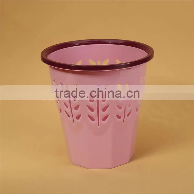 household simple design plastic trash bin with lid