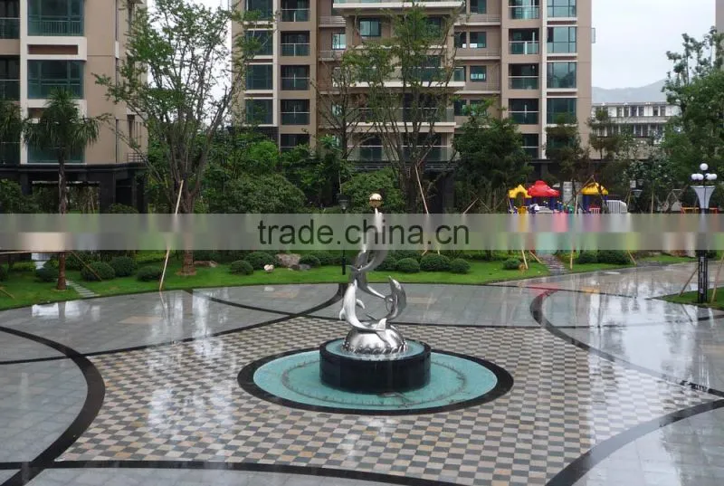 stainless steel Dolphins fountain sculpture