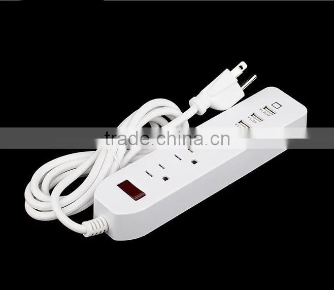 CE Cheap Extension Power Plug 6 Gang Multi USA Extension Socket USB
