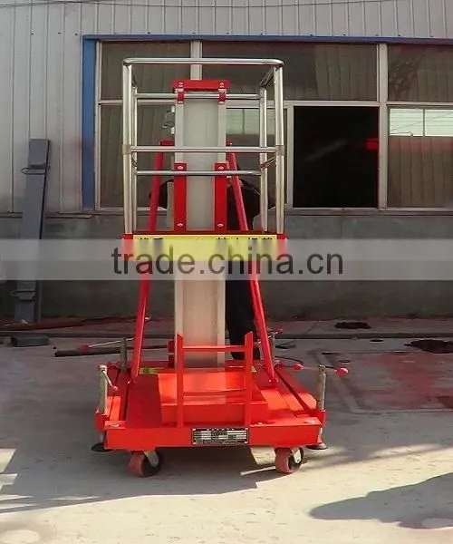 single mast aluminum lift platform/electric manlift/telescopic man lift/window cleanling lift