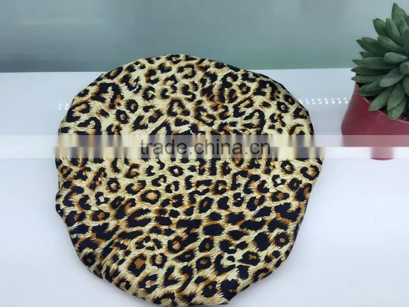 leopard printed shower cap