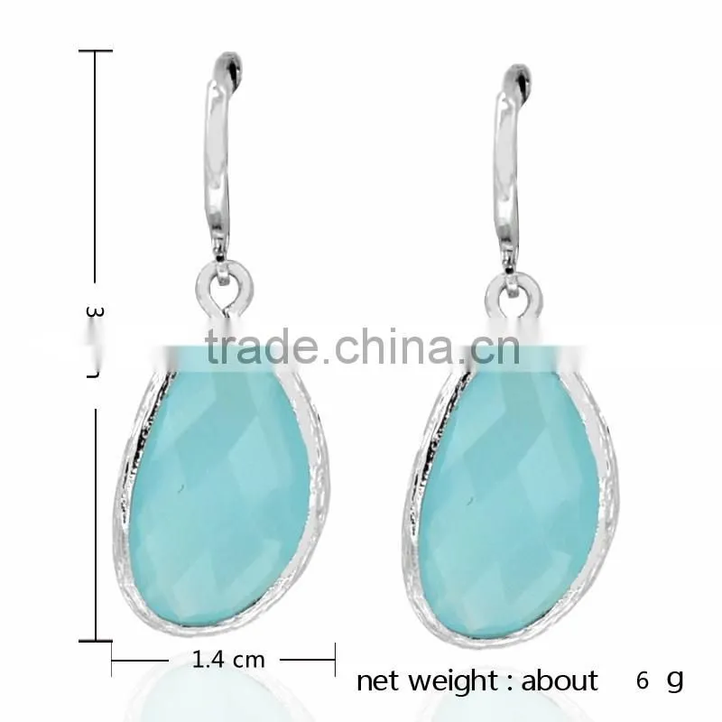 2016 Wholesale Beautiful Pacific Sapphire Opal Stone Fine Earring Delicate Jewelry