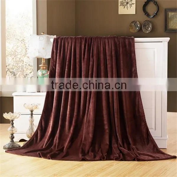 Pretty plain color cheap soft warm blankets queen size