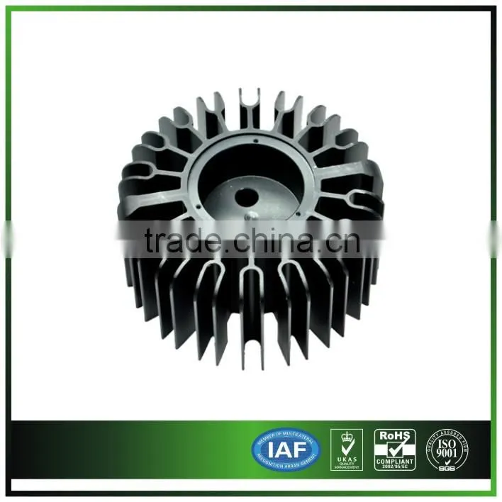 Aluminium Extrusion sunflower Heat sink with anodized black