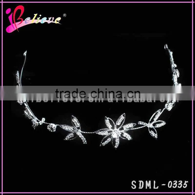 2015 fashion hairband with stones,crystal diamond flower hairband for pretty girls