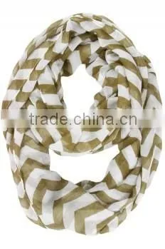 Hit Fashionable Wave Print Pattern Women Magnetic Round Infinity Chevron Scarf