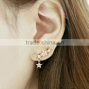 Delicate Star Earrings Crystal Star Earrings Rose Gold Star Earrings